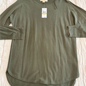 Michael Kors Olive Green Long Sleeve Tee